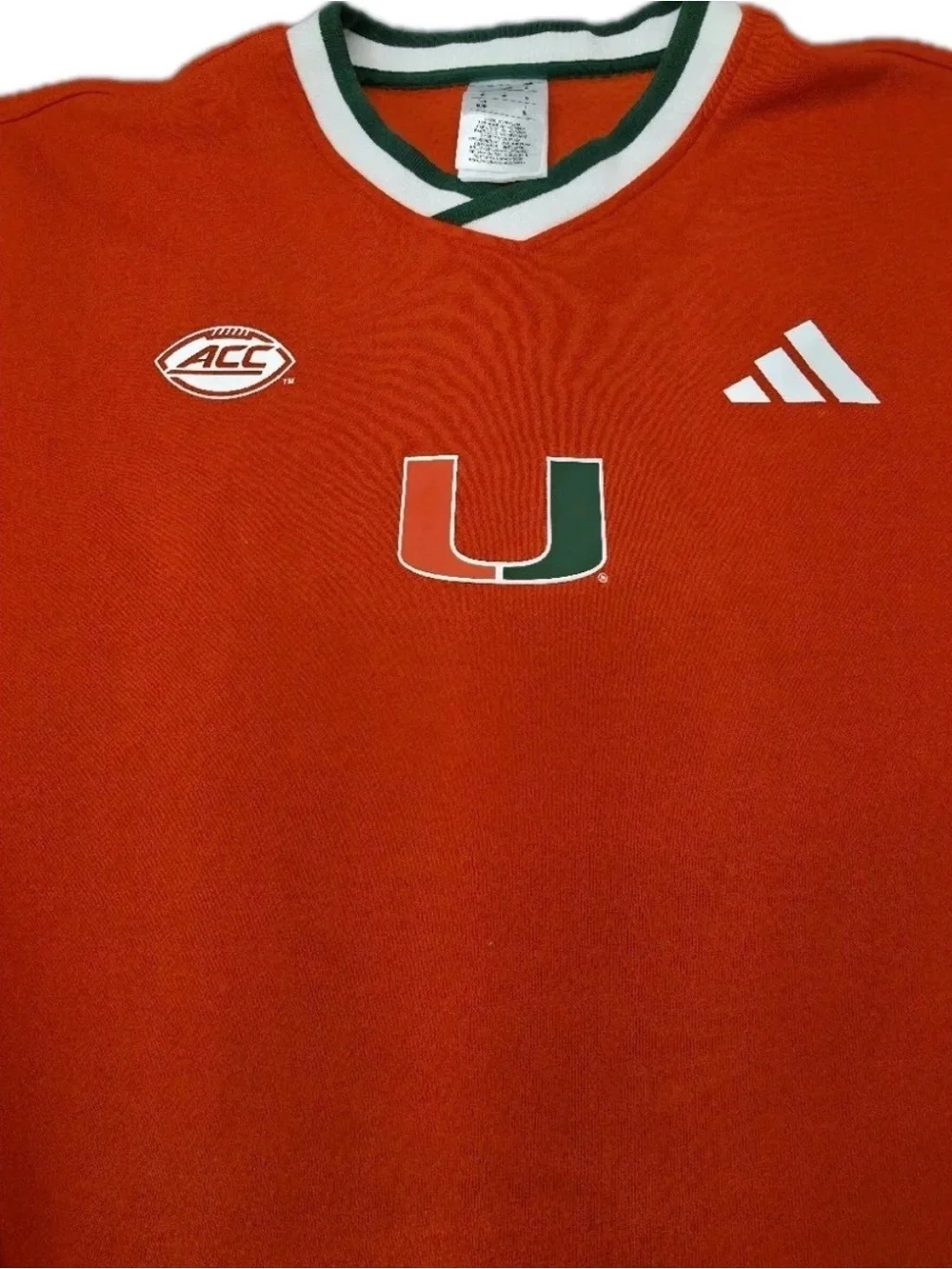 Adidas Miami Hurricanes Crewneck Sweatshirt XL NWT Orange NCAA